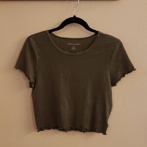 American Eagle Outfitters Khaki Short Sleeve Tee